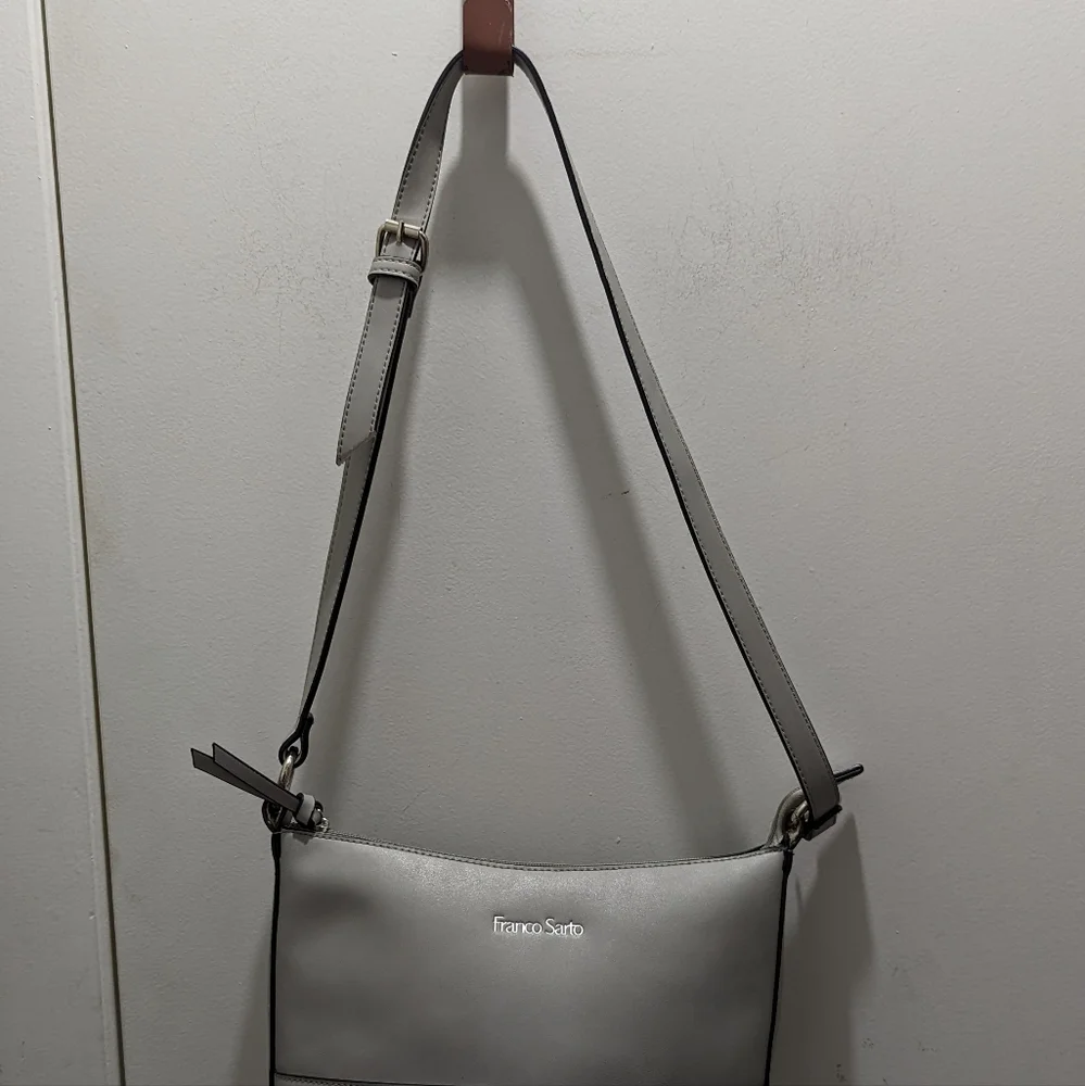 Franco Sarto Gray Handbag Purse cutout Eyelet Light - Picture 7 of 7